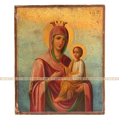 Старинная афонская икона Божией Матери Скоропослушница. Афон 1890 год.