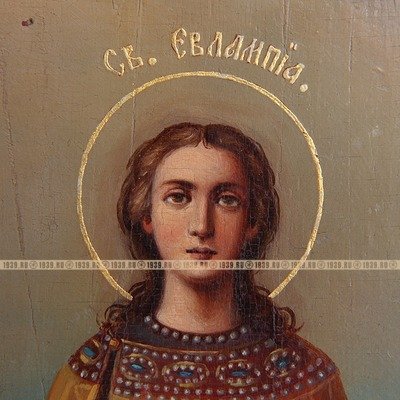 Старинная икона Святой Алексей Человек Божий, святая мученица Вера и святая Евлампия. Россия 1860-1880 год