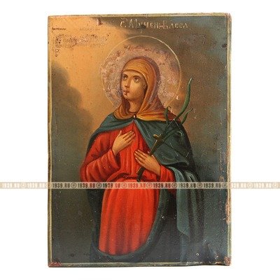 Старинная икона Святая Мученица Васса Алонская, целительница и покровительница. Россия 1860-1890 год