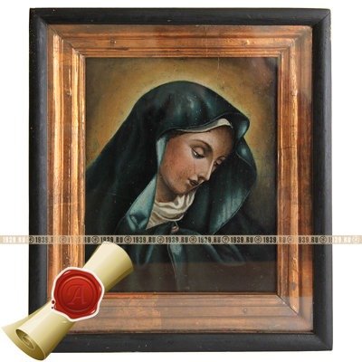 Старинная икона Пресвятая Дева Матерь Божья благая Богородица - Mater Dolorosa. Россия XIX век.