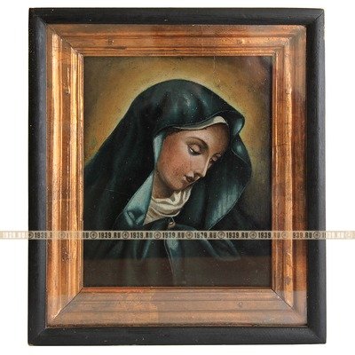 Старинная икона Пресвятая Дева Матерь Божья благая Богородица - Mater Dolorosa. Россия XIX век.