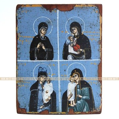 Старинная Богородничная икона или «карманный Богородничный иконостас». Россия 1880-1900 год