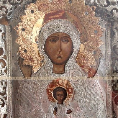 Старинная православная икона Знамение Пресвятой Богородицы. Россия, Курская губерния, XIX век.