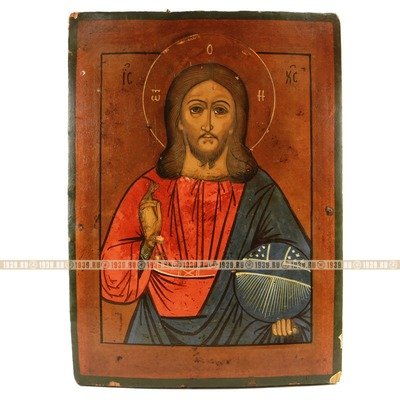 Старинная деревянная икона Господа Вседержителя. Россия, XIX век.