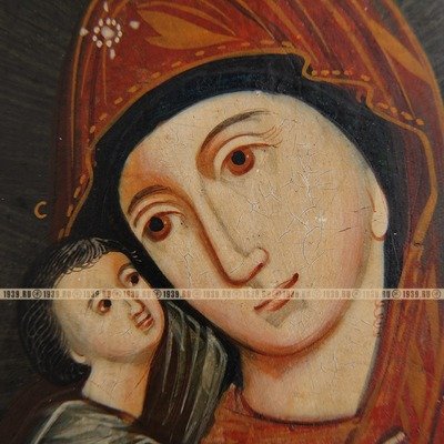 Старинная икона для женщины, образ Феодоровской Пресвятой Богородицы. Россия XIX век.
