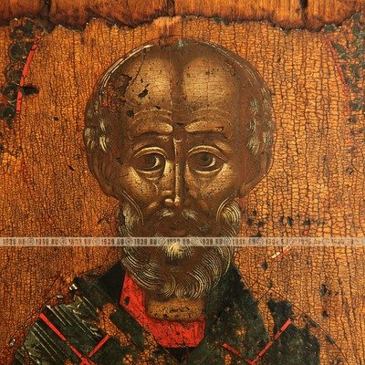 Древняя икона Святого Николая Чудотворца или «Николы Угодника». Россия XVIII век.