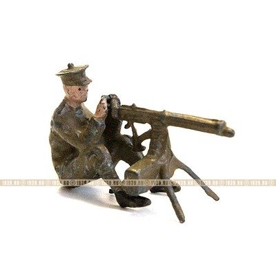 Старый оловянный солдатик Британский пулеметчик, 1930-1940 годы