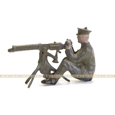 Старый оловянный солдатик Британский пулеметчик, 1930-1940 годы