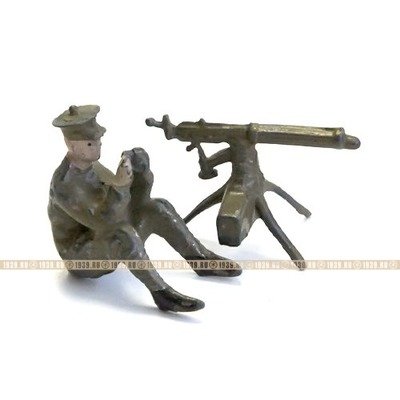 Старый оловянный солдатик Британский пулеметчик, 1930-1940 годы
