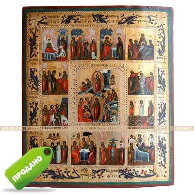 Старинная икона на серебре 
