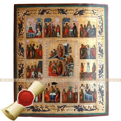 Старинная икона на серебре 