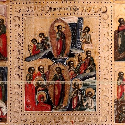 Старинная икона на серебре 