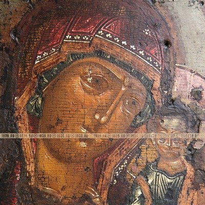 Древняя русская икона Казанской Божией Матери. Россия вторая половина 17 века.