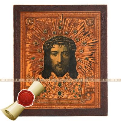 Старинная печатная икона 