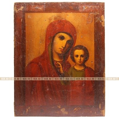 Cтаринная икона Казанской Божией Матери. Россия 1870-1900 годы