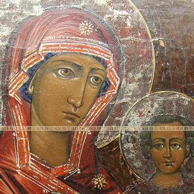 Старинная икона Одигитрия Смоленская икона Божией Матери. Россия 19 век