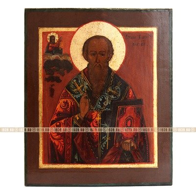 Старинная заказная икона Святитель Василий Великий – Вселенский святитель и учитель. Россия, Москва 19 век.