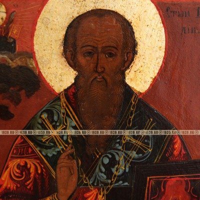 Старинная заказная икона Святитель Василий Великий – Вселенский святитель и учитель. Россия, Москва 19 век.