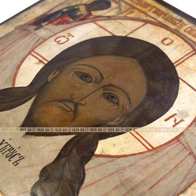 Старинная старообрядческая икона Нерукотворный образ Спасителя с сюжетными клеймами. Россия, Ветка 19 век.