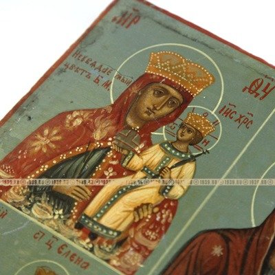 Старинная четырехчастная икона для молодой девушки. Избранные покровители. Россия 1850-1860 год