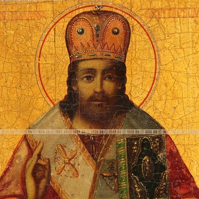 Старинная икона Cвятителя и Учителя Иоанна Златоуста, покровителя ораторов. Афон 1860-1890 гг.
