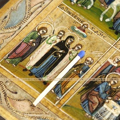 Старинная Икона Всех Праздников или Двенадцать Великих праздников Господних. Россия 1880-1890 гг.