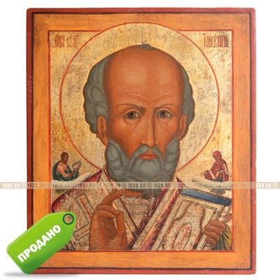Редкая старообрядческая икона Святого Николая Отвратного, прогонителя бесов. Россия, Ветка 1840-1860 гг.