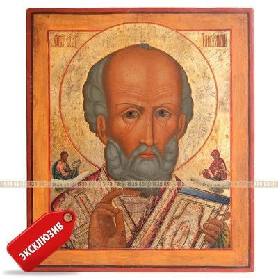 Редкая старообрядческая икона Святого Николая Отвратного, прогонителя бесов. Россия, Ветка 1840-1860 гг.