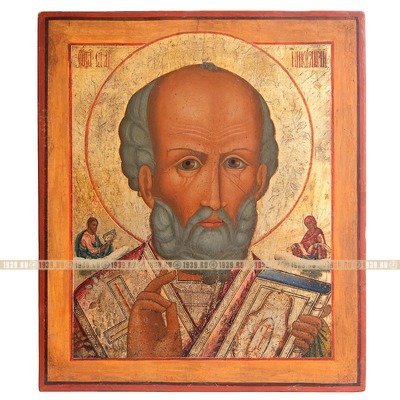 Редкая старообрядческая икона Святого Николая Отвратного, прогонителя бесов. Россия, Ветка 1840-1860 гг.