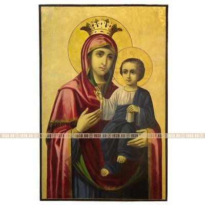 Большая старинная икона Иверской Божией Матери 
