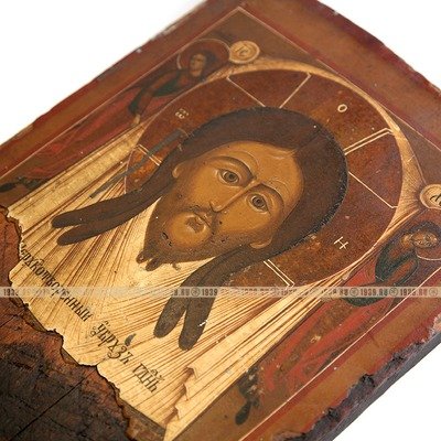 Старинная православная икона Образ Спасителя Нерукотворный или Спас на Убрусе. Россия 1820-1850 год