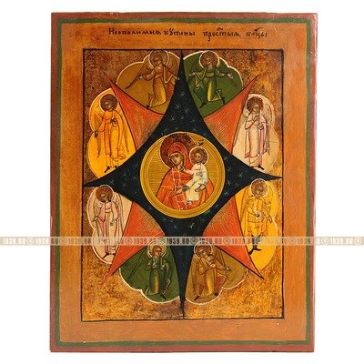 Старинная православная Божией Матери «Неопалимая купина», спасительница души от геенны огненной. Россия 1850-1890 гг.