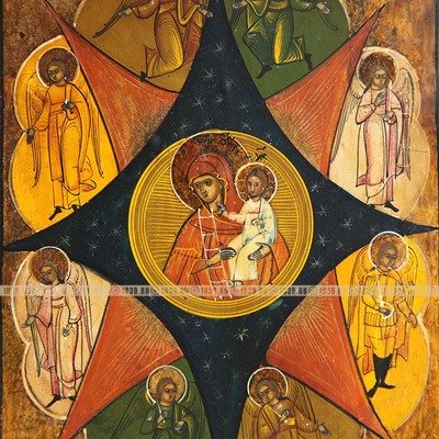 Старинная православная Божией Матери «Неопалимая купина», спасительница души от геенны огненной. Россия 1850-1890 гг.