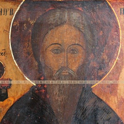 Старинная икона Святого Антипы Пергамского Зубного Целителя, покровителя стоматологов. Россия 1840-1870 год