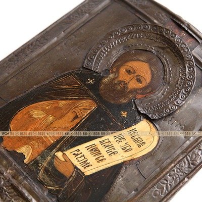 Старинная икона с образом Святого Сергия Радонежского Чудотворца. Россия 1870-1890 гг.