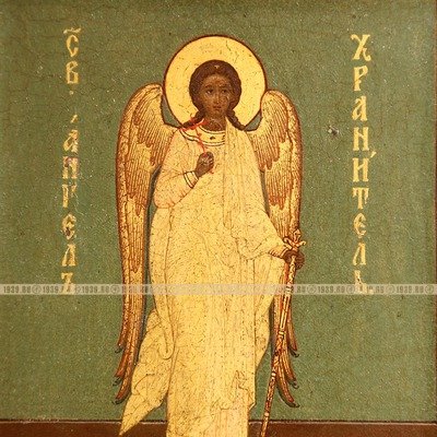 Редкая старинная икона Ангела Хранителя посланника Божиего. Россия 1880-1890 год