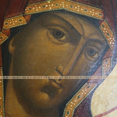 Старинная чиновая икона Божией Матери со свитком. Россия, Ветка 1840-1850 гг.