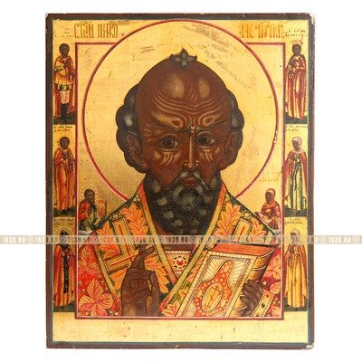 Редкая старообрядческая икона Святого Николая Отвратного или Николы Бесогона. Россия, Ветка 1800-1810 гг.