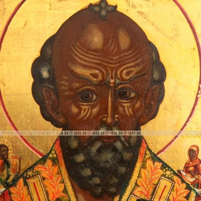 Редкая старообрядческая икона Святого Николая Отвратного или Николы Бесогона. Россия, Ветка 1800-1810 гг.