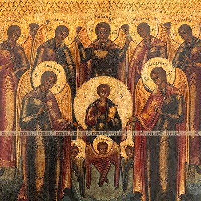 Старинная икона Собор Михаила Архангела и воинства небесного. Россия, Москва 1880-1890 гг.
