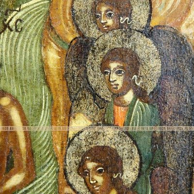 Древняя храмовая икона Богоявление или Крещение Господне. Русский Север 1650-1670 гг.
