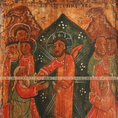 Старинная коллекционная северная икона «Воскресение  Христово». Русский Север, Обонежье 1590-1620 гг.