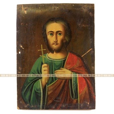Старинная икона-именник святой мученик Тимофей Палестинский (Кесарийский). Россия, Курская губерния 1875-1900 год