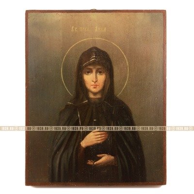 Старинная икона Святая преподобная княгиня Анна Новгородская, Россия, Санкт-Петербург 1870-1900 год