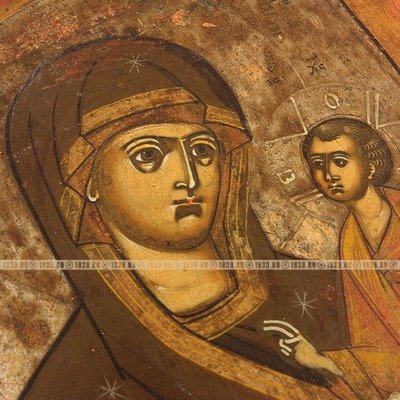 Старинная Тихвинская икона Божией Матери. Россия, Владимирские села 1860-1890 год
