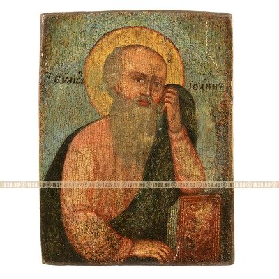 Старинная икона на дереве святой апостол и евангелист Иоанн Богослов. Россия, Русский Север 1775-1800 год