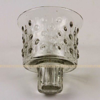 Старинный стеклянный стаканчик из прозрачного стекла для дореволюционной лампадки. Россия 1880-1900 год