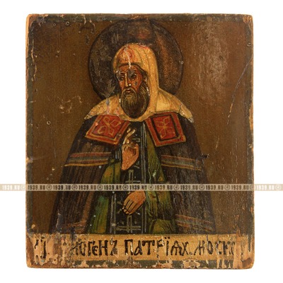 Старинная паломническая икона святой патриарх московский Гермоген (Ермоген). Россия, Москва 1900-1917 год