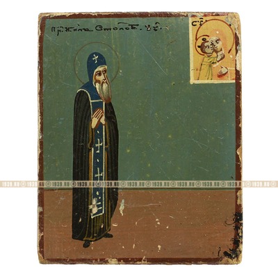 Старинная паломническая икона преподобный Нил Столобенский чудотворец. Россия, Нило-Столобенский монастырь 1860-1880 год