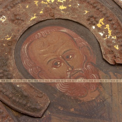 Старинная старообрядческая икона святой Николай Отвратный, отвращающий бесов. Россия 1870-1900 год